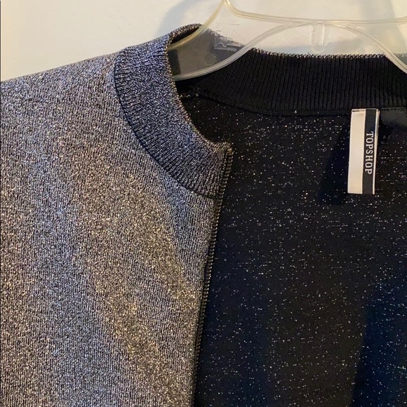 topshop silver bomber jacket us size 8 - Picture 3 of 3